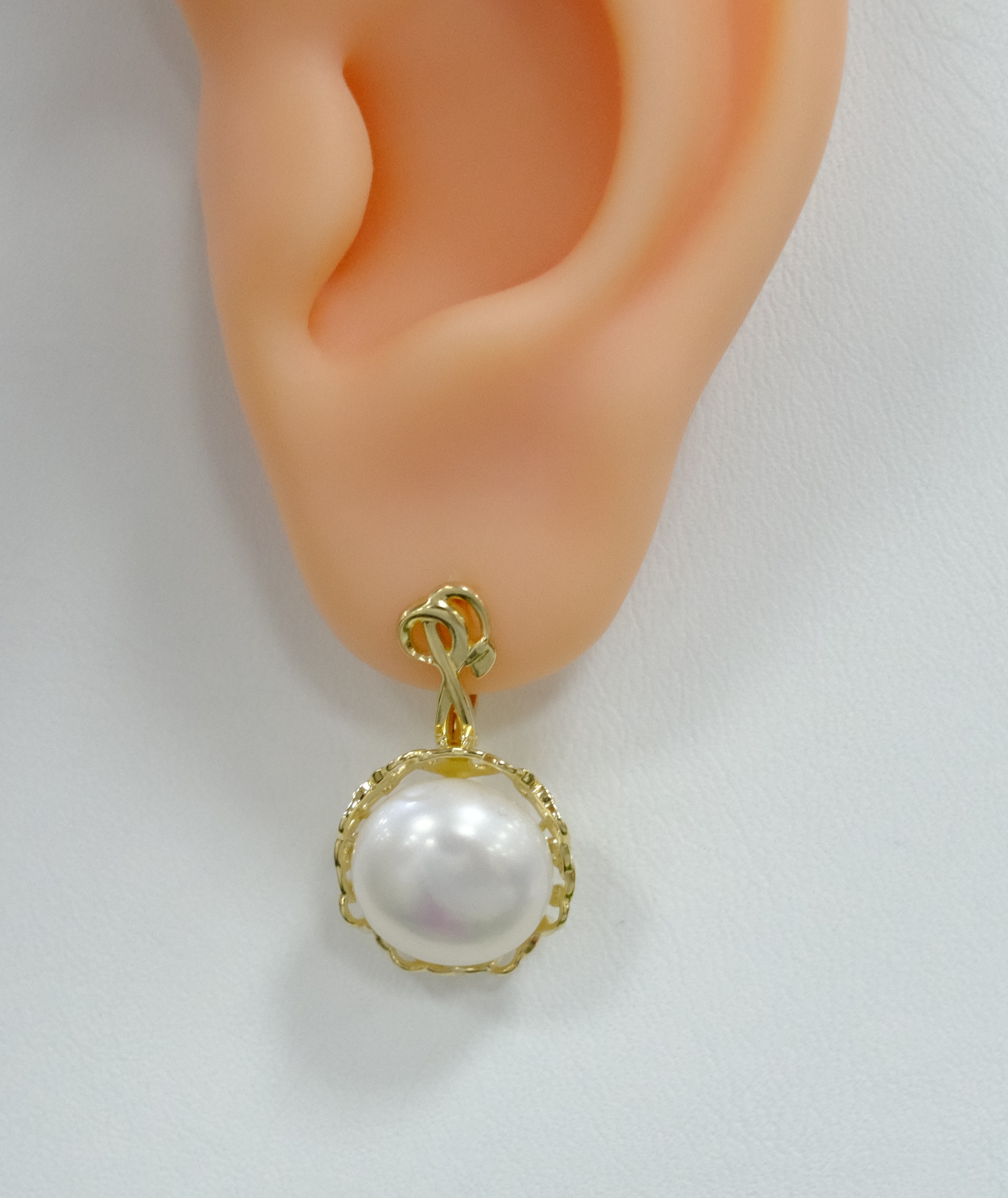 Серьги из желтого золота с жемчугом